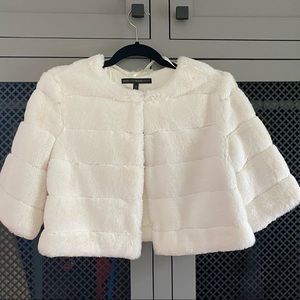 White faux fur stole